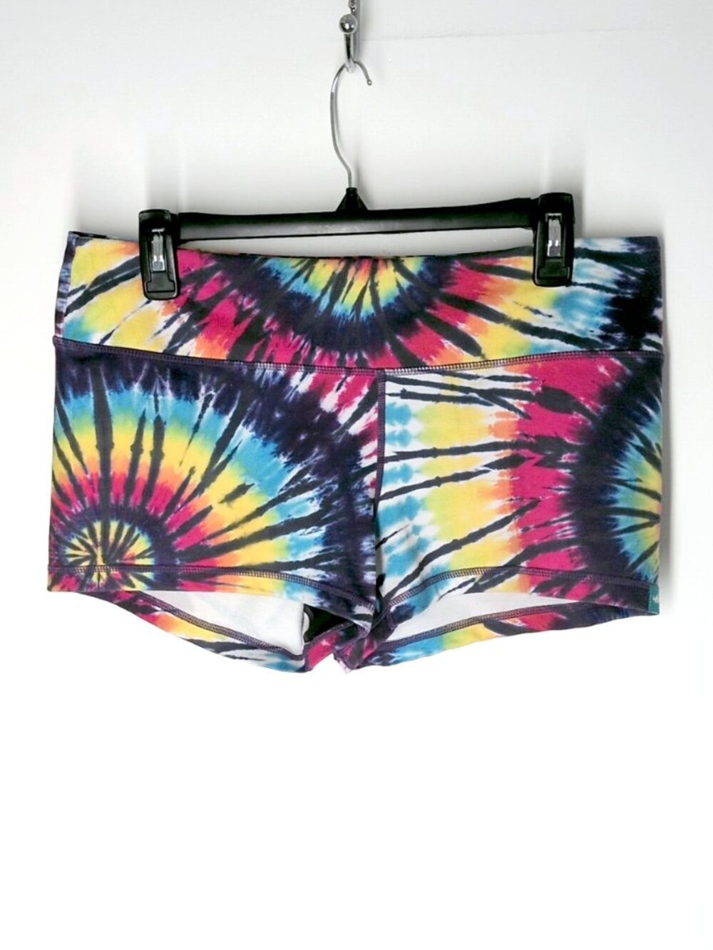 WodBottom rainbow swirl tie dye 2.5" gym shorts XL crossfit mid rise matte Pride